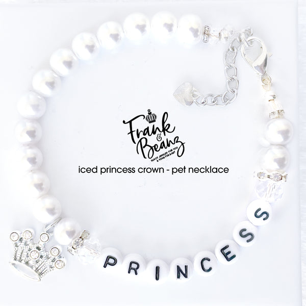 Crown Princess Pearl Dog Necklace Cat Necklace Luxury Pet Jewelry