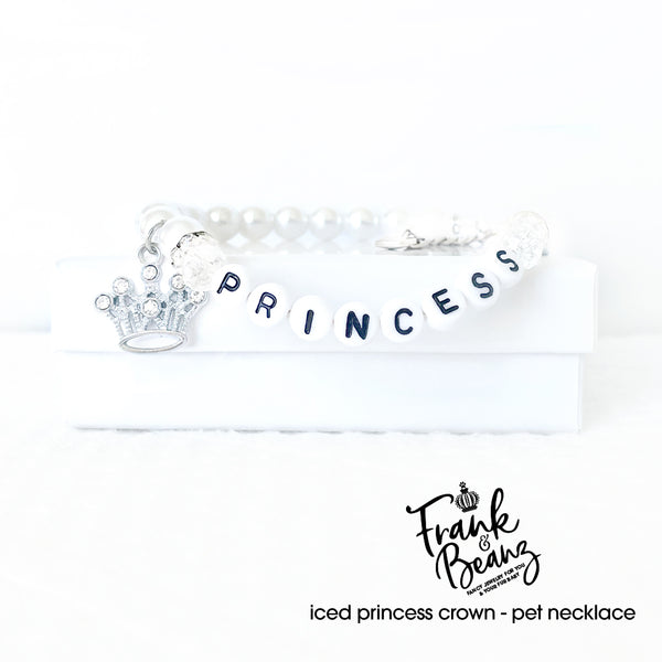 Crown Princess Pearl Dog Necklace Cat Necklace Luxury Pet Jewelry