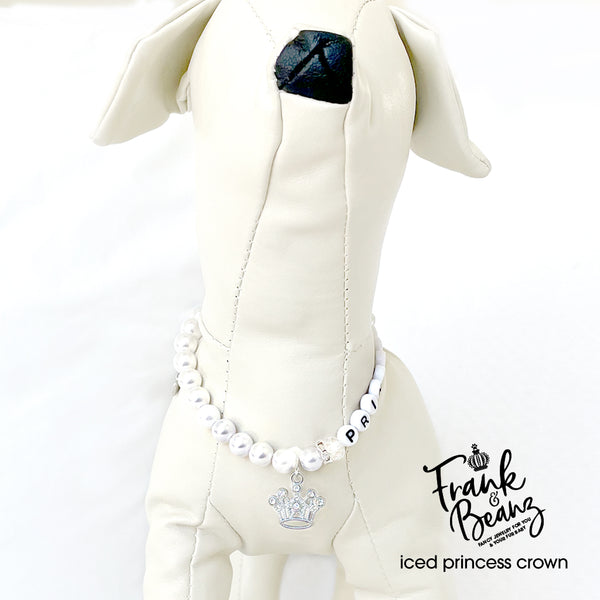 Crown Princess Pearl Dog Necklace Cat Necklace Luxury Pet Jewelry