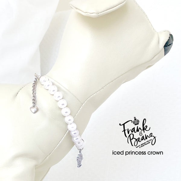 Crown Princess Pearl Dog Necklace Cat Necklace Luxury Pet Jewelry