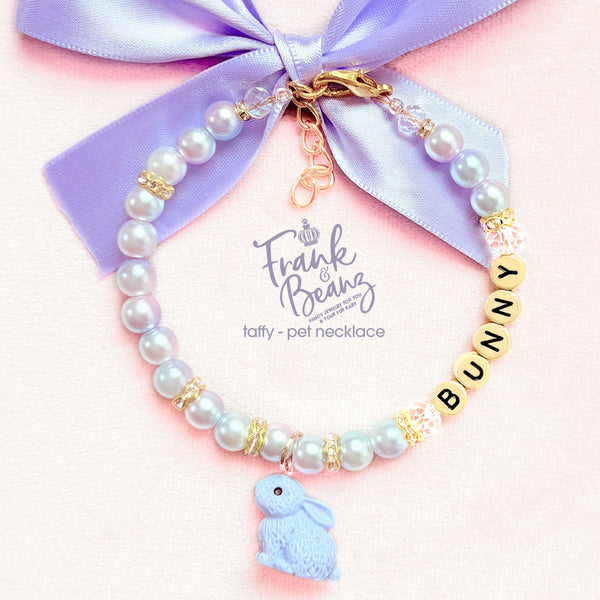 Periwinkle Easter Bunny Pearl Dog Necklace Cat Collar Pet Necklace