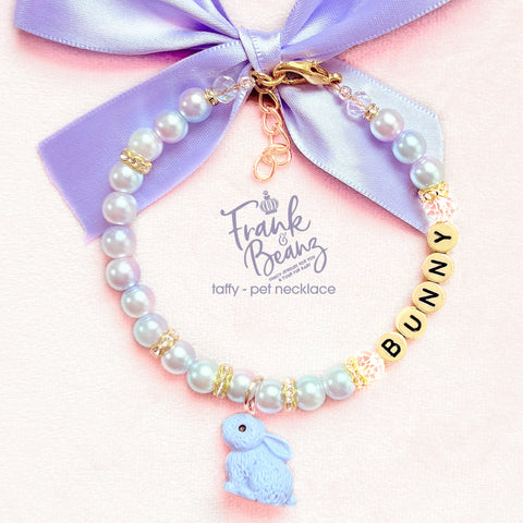 Periwinkle Easter Bunny Pearl Dog Necklace Cat Collar Pet Necklace
