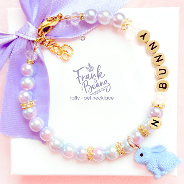 Periwinkle Easter Bunny Pearl Dog Necklace Cat Collar Pet Necklace