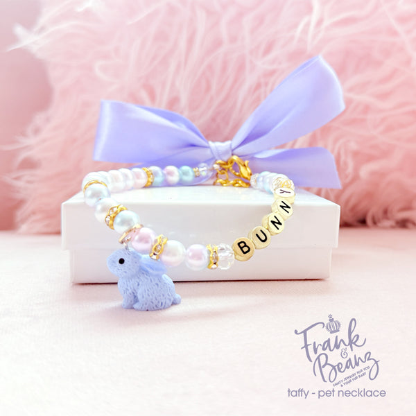 Periwinkle Easter Bunny Pearl Dog Necklace Cat Collar Pet Necklace