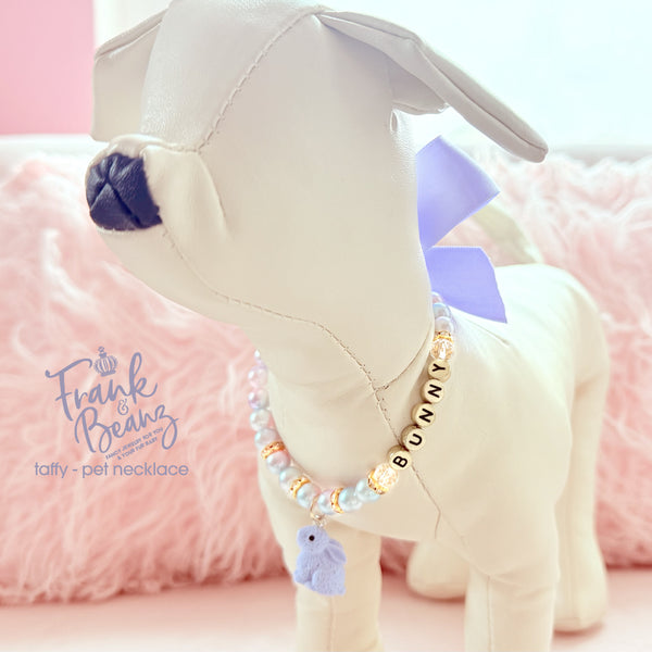 Periwinkle Easter Bunny Pearl Dog Necklace Cat Collar Pet Necklace