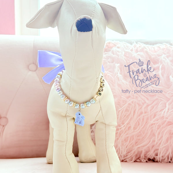 Periwinkle Easter Bunny Pearl Dog Necklace Cat Collar Pet Necklace