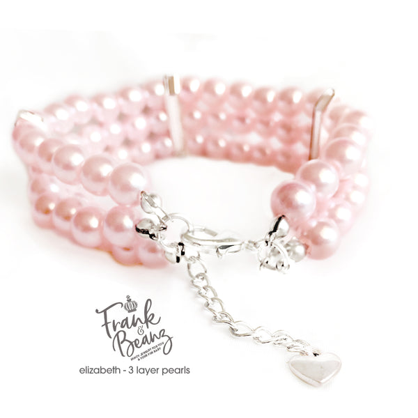 Elizabeth 3 Layer Pearls Dog Collar Necklace Cat Collar Necklace