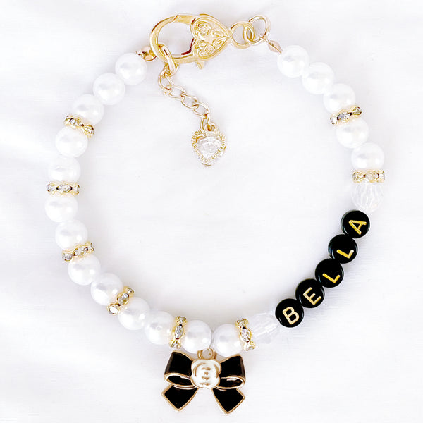 Bella Bows Personalized Pearl Dog & Cat Necklace