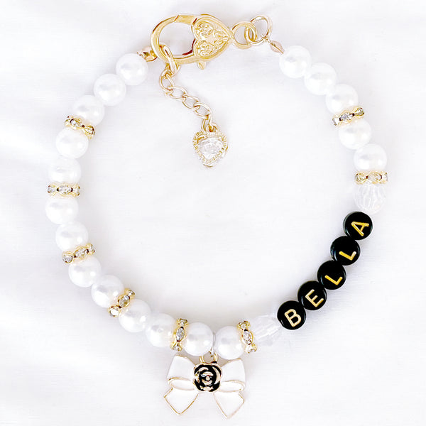 Bella Bows Personalized Pearl Dog & Cat Necklace