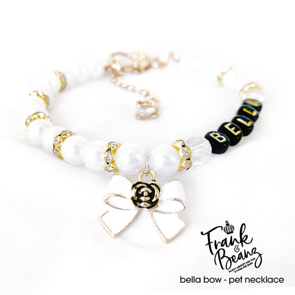 Bella Bows Personalized Pearl Dog & Cat Necklace