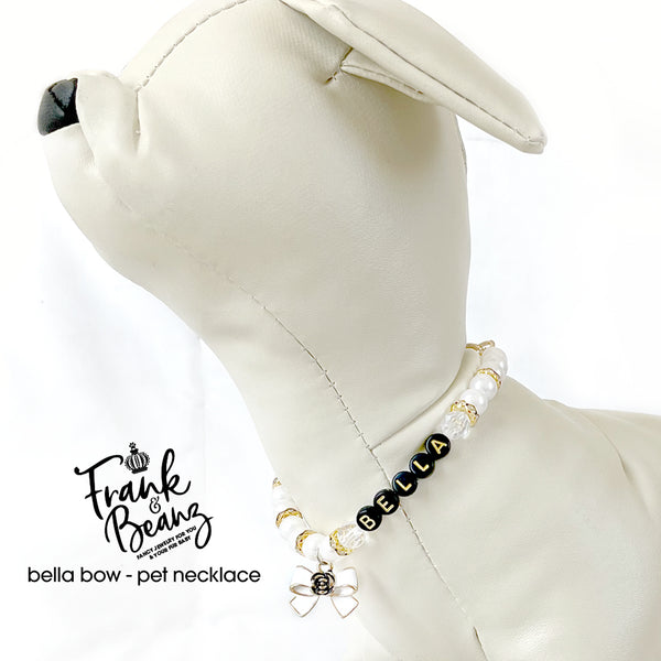 Bella Bows Personalized Pearl Dog & Cat Necklace