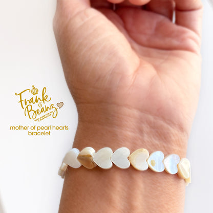 Heart Shaped Mother of Pearl Bracelet with Dog Charm