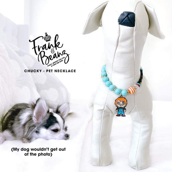 CHUCKY Halloween Personalized Dog Necklace Spooky Pet Jewelry