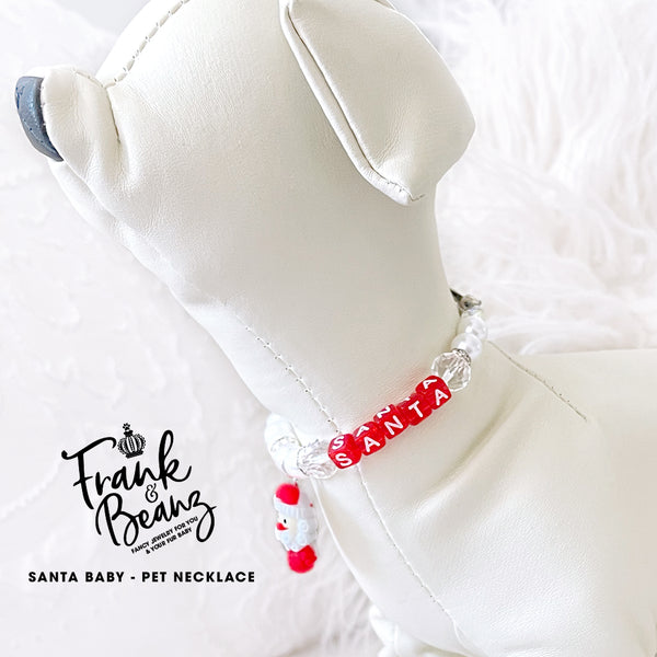 Dog Collar Necklace for Dogs Personalized Pearl Santa Luxury Cat Collar Jewelry for Pets