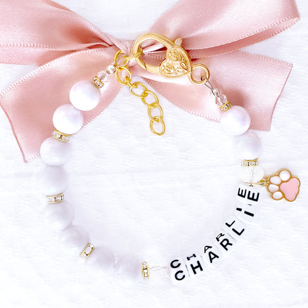 Pawsitively Pink— Personalized Paw Charm Dog & Cat Necklace