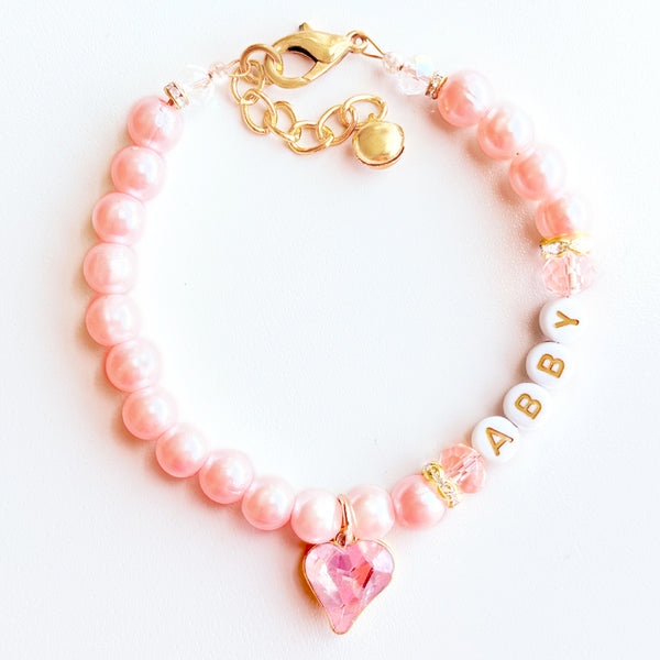 Abby— Pink Heart Personalized Pet Necklace