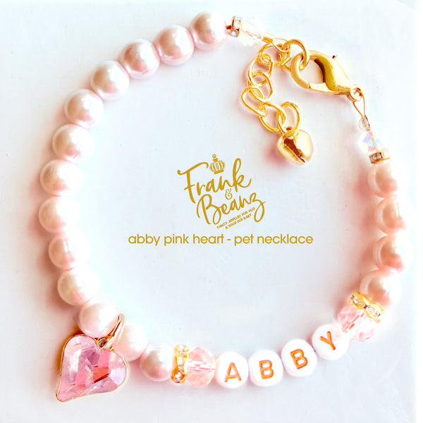 Abby— Pink Heart Personalized Pet Necklace