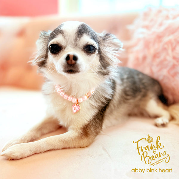 Abby— Pink Heart Personalized Pet Necklace