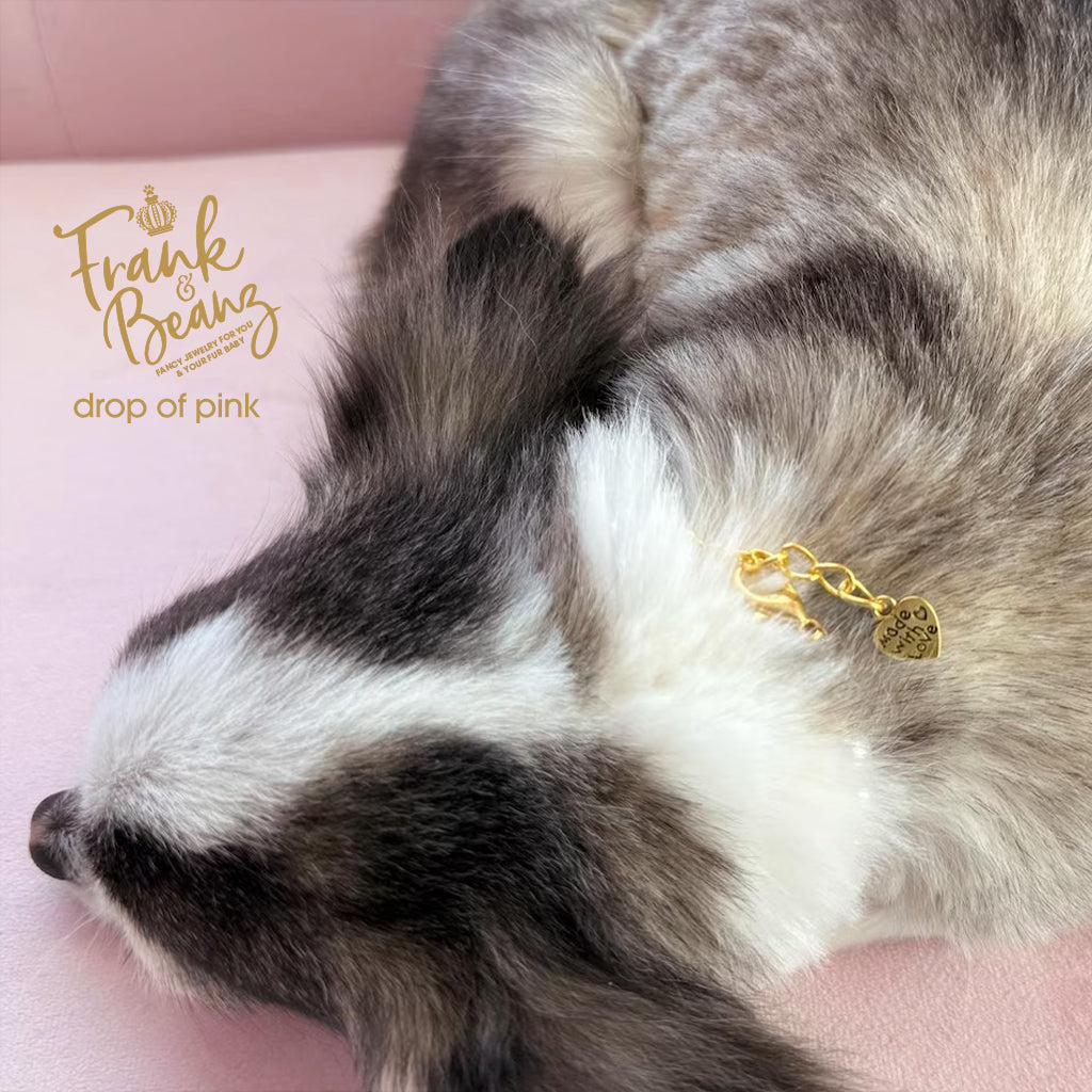 Drop of Pink Personalized Pearl Dog Cat Necklace