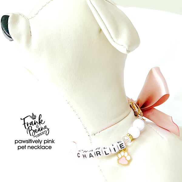 Pawsitively Pink— Personalized Paw Charm Dog & Cat Necklace