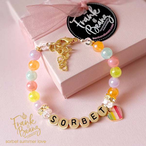 Multicolor Beaded Dog & Cat Necklace with Heart Charm