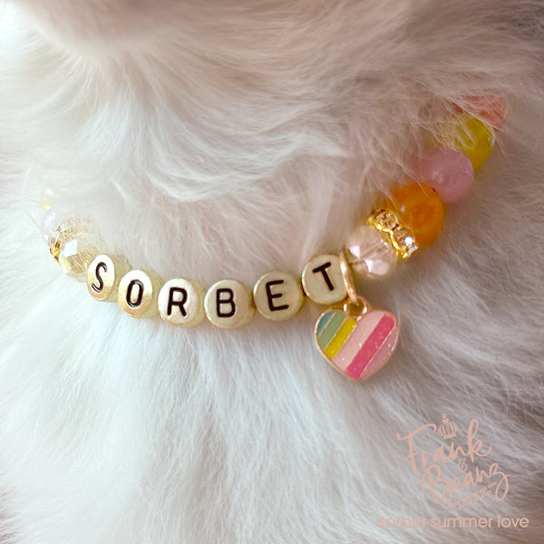 Multicolor Beaded Dog & Cat Necklace with Heart Charm