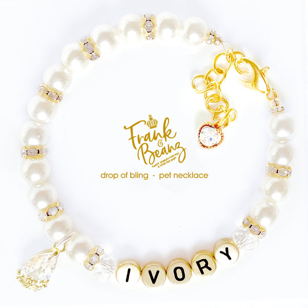 Drop of Bling Pearl Dog Necklace Cat Necklace Luxury Pet Jewelry