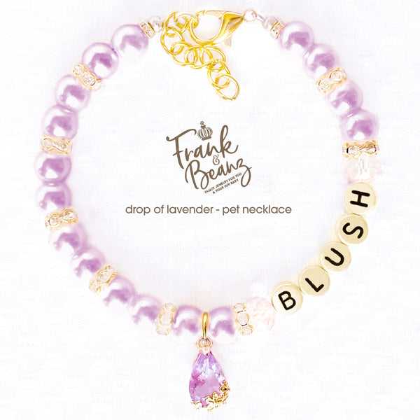 Drop of Lavender Pearl Dog Necklace Cat Necklace Luxury Pet Jewelry