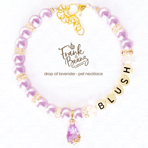 Drop of Lavender Pearl Dog Necklace Cat Necklace Luxury Pet Jewelry