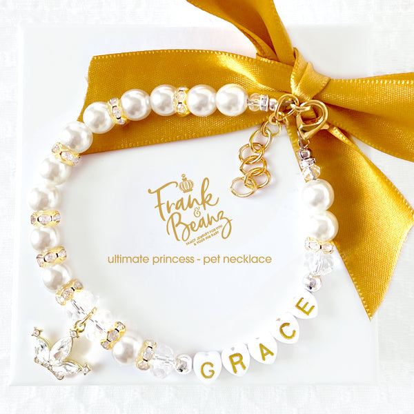 The Ultimate Princess Personalized Pearl Dog Necklace Luxury Pet Jewelry