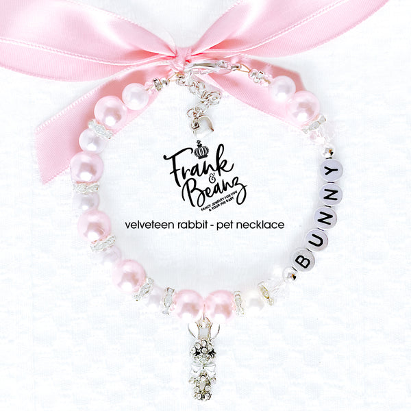 Velveteen Bunny Personalized Pearl Dog Necklace Luxury Pet Collar Cat Necklace
