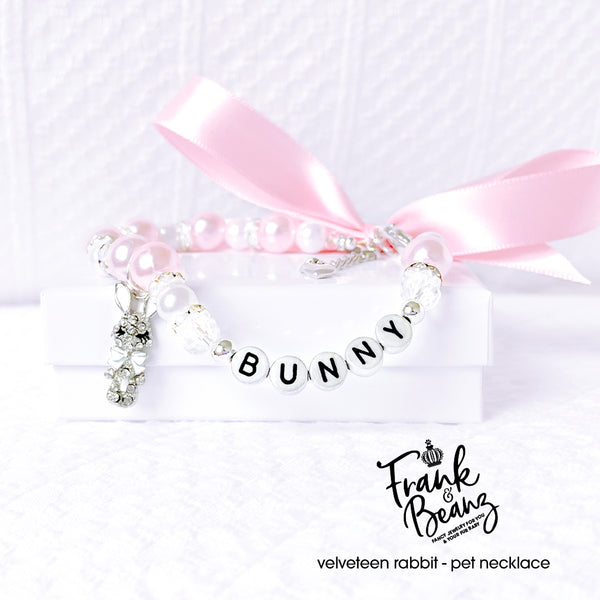 Velveteen Bunny Personalized Pearl Dog Necklace Luxury Pet Collar Cat Necklace