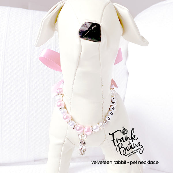 Velveteen Bunny Personalized Pearl Dog Necklace Luxury Pet Collar Cat Necklace