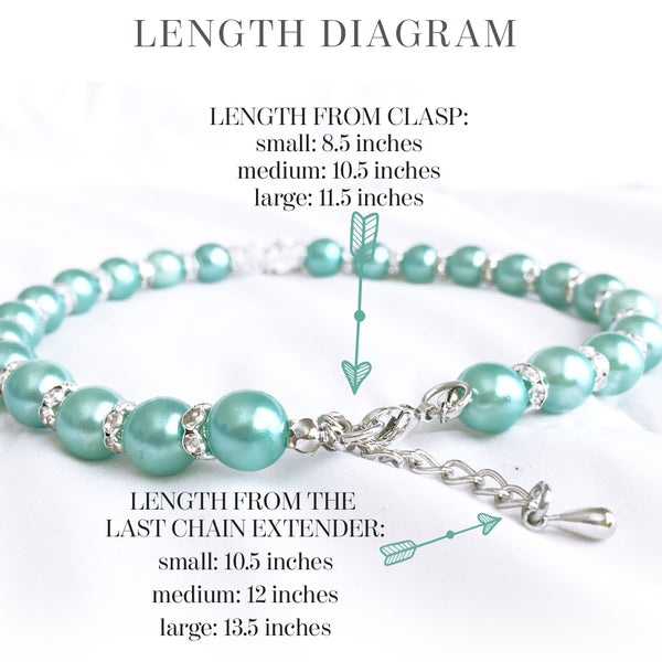 Ice-Mint Pearl and Heart Dog Collar Necklace, Dog Jewelry
