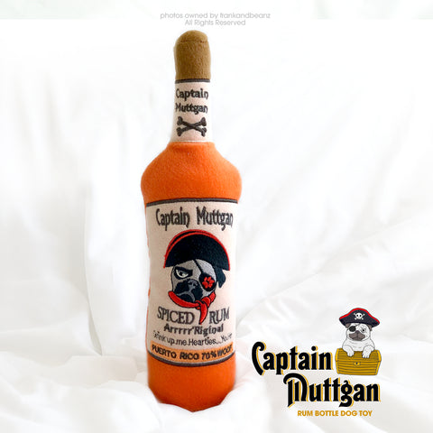 Captain Muttgan Rum Bottle Dog Toy