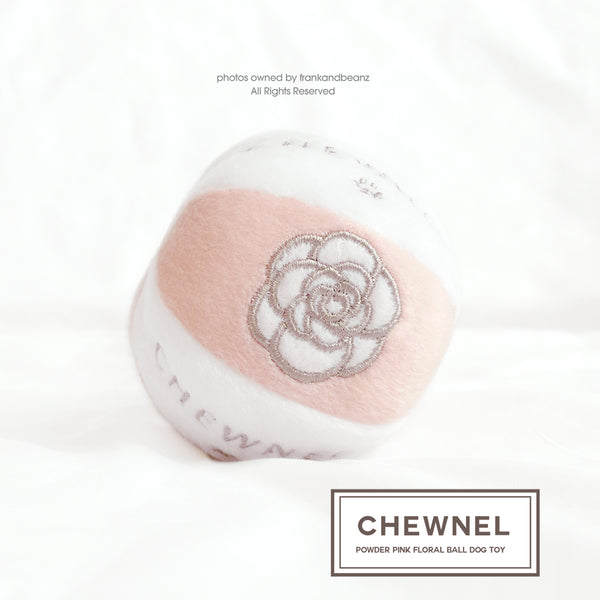 Chewnel Designer Blush Floral Ball Dog Toy