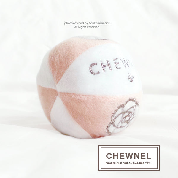 Chewnel Designer Blush Floral Ball Dog Toy