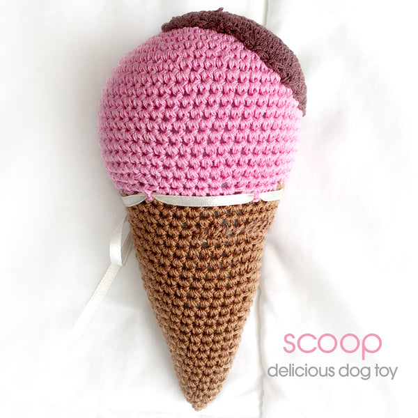 Squeaky Dog Toy- Organic Cotton, Scoops