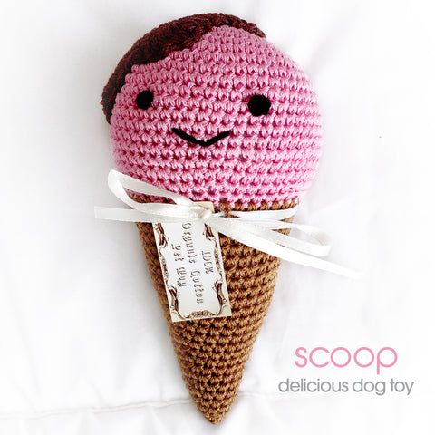 Squeaky Dog Toy- Organic Cotton, Scoops