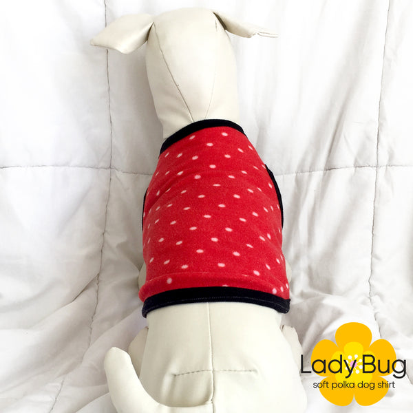 Lady Bug Fleece Polka Dot Dog Shirt