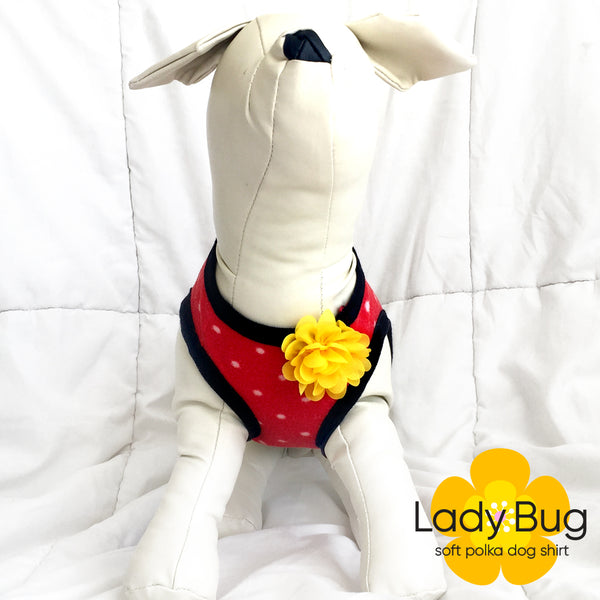 Lady Bug Fleece Polka Dot Dog Shirt