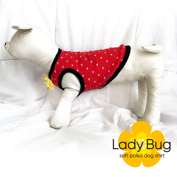 Lady Bug Fleece Polka Dot Dog Shirt