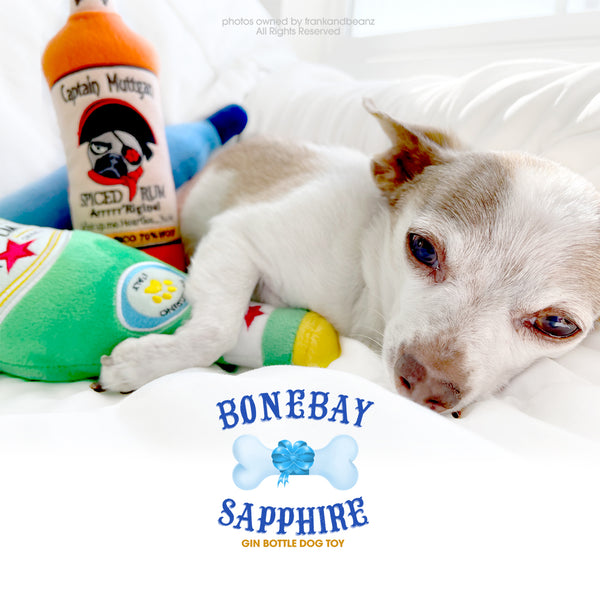 Bonebay Sapphire Gin Bottle Dog Toy