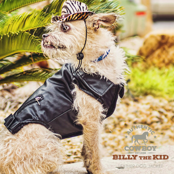 Billy the Kid, Brown Vegan Leather Dog Jacket, Winter Dog Coat
