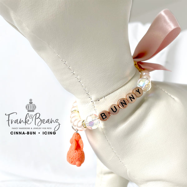 Cinna-Bun the Bunny Pearl Dog Necklace Collar Fancy Easter Pet Necklace