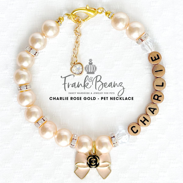 Charlie Personalized Pearl Dog Necklace Luxury Pet Jewelry