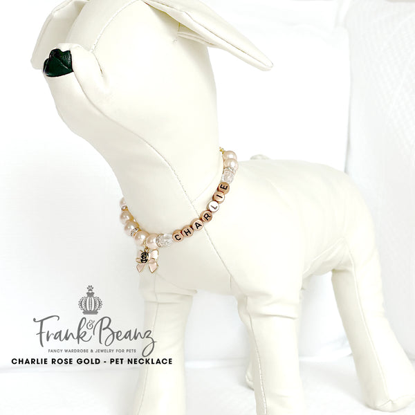 Charlie Personalized Pearl Dog Necklace Luxury Pet Jewelry