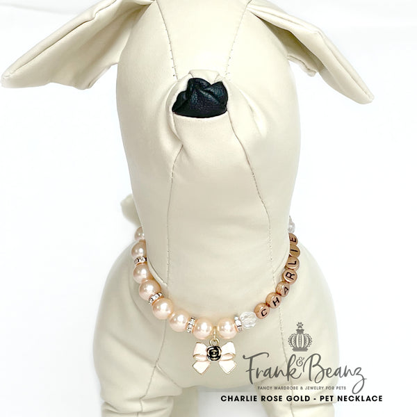 Charlie Personalized Pearl Dog Necklace Luxury Pet Jewelry