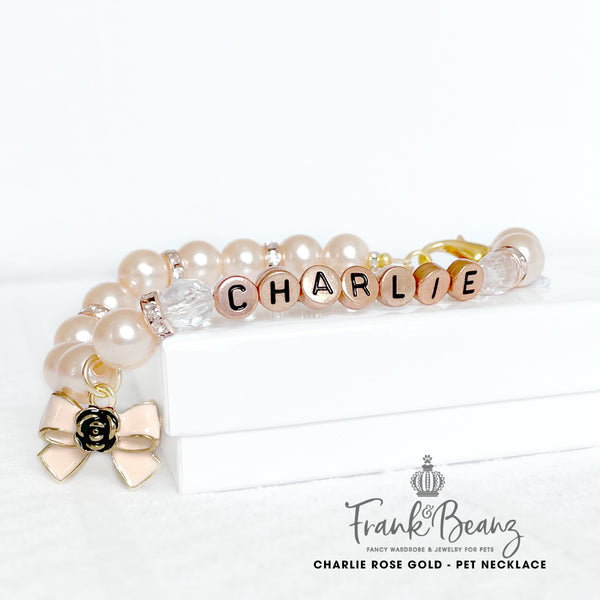 Charlie Personalized Pearl Dog Necklace Luxury Pet Jewelry