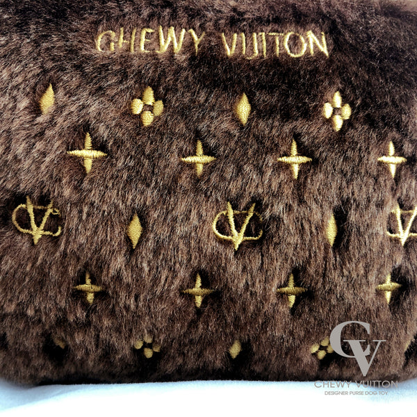 Chewy Vuitton Mini Designer Dog Toy Purse